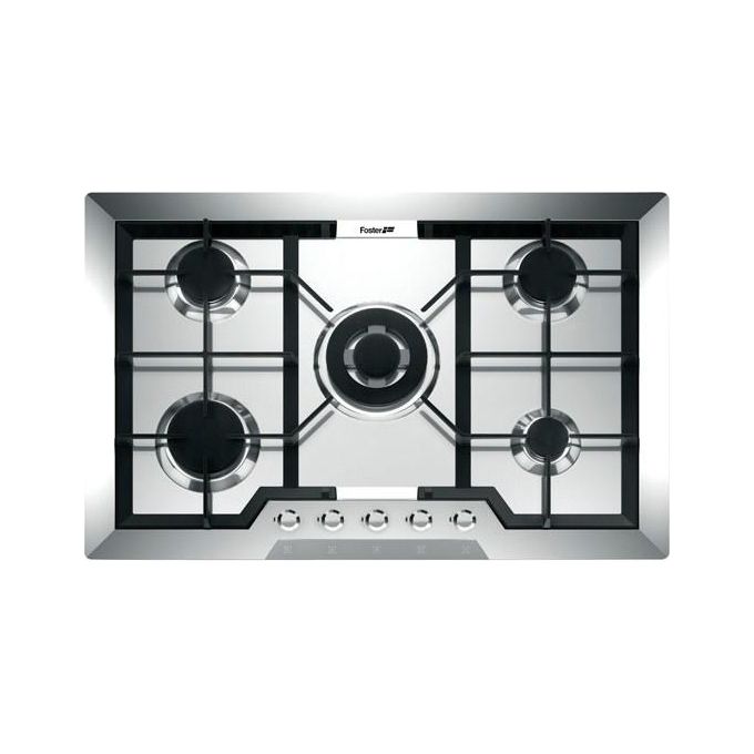 Foster 7064 062 Linea Elettra Piano Cottura a Gas 5 Zone Griglie in ghisa Bruciatori speciali 76 cm Acciaio inossidabile Spazzolato