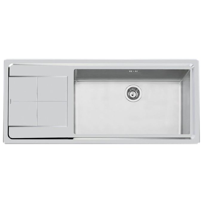 Foster 2211 051 KE Lavello Acciaio Inox Spazzolato da incasso Semifilo Gocciolatoio a Sinistra 1 Vasca 117,3x51,3cm