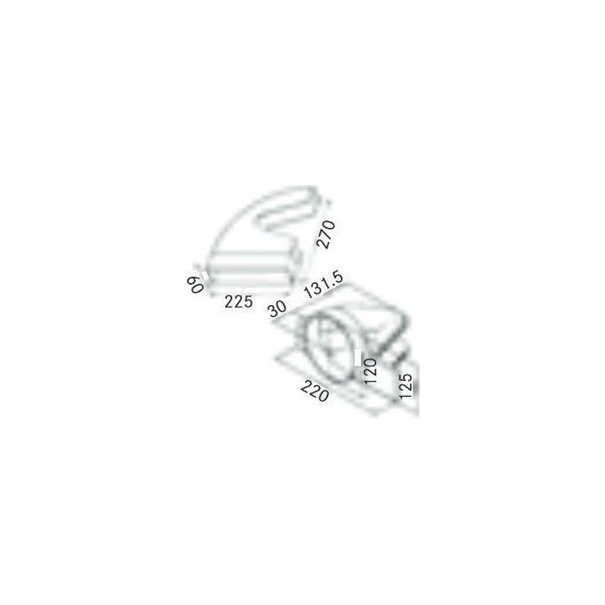 Franke Curva Rettangolare - Circolare 90 gradi Orizzontale Reversibile 112.0040.370