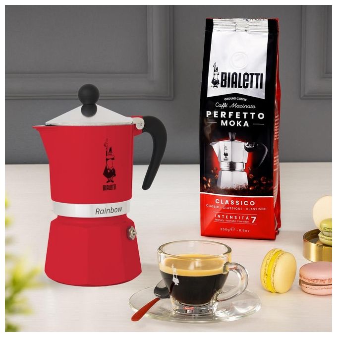 Bialetti Caffettiera Rainbow 1 Tazza Rosso