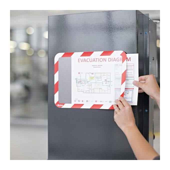 Tarifold Confezione 2 Cornici Magnetiche con Retro Adesivo A4 Rosso-Bianco