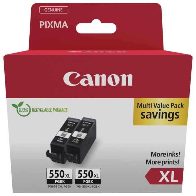 Canon 6431B010 Cartuccia d'Inchiostro 2 Pezzi Originale Nero
