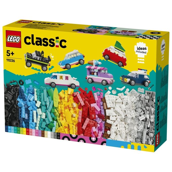 LEGO Classic 11036 Veicoli Creativi, Modellini di Auto in Mattoncini, Macchine Giocattolo per Bambini e Bambine 5+ Anni