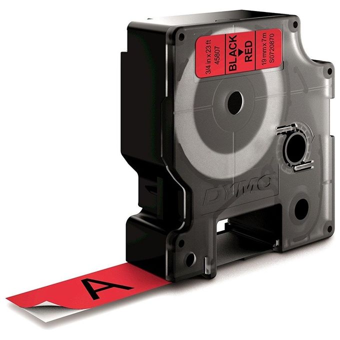 Dymo Nastro D1 19mmx7m Nero Rosso