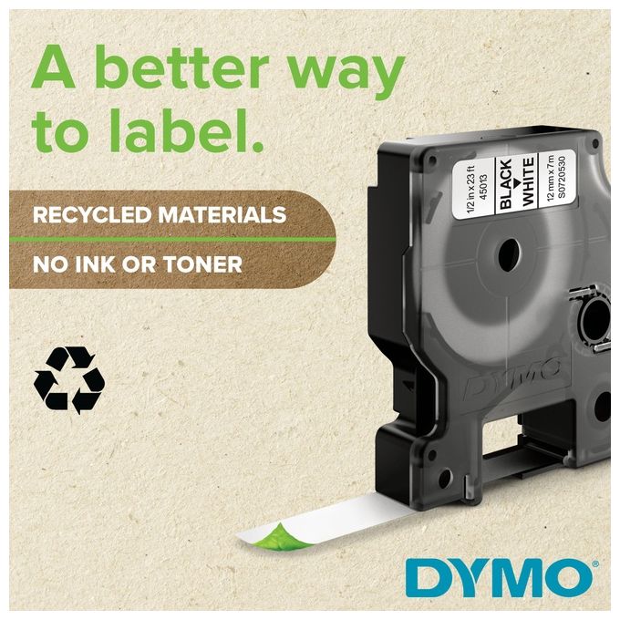 Dymo Rhino 19mmx7mt Nero-Verde