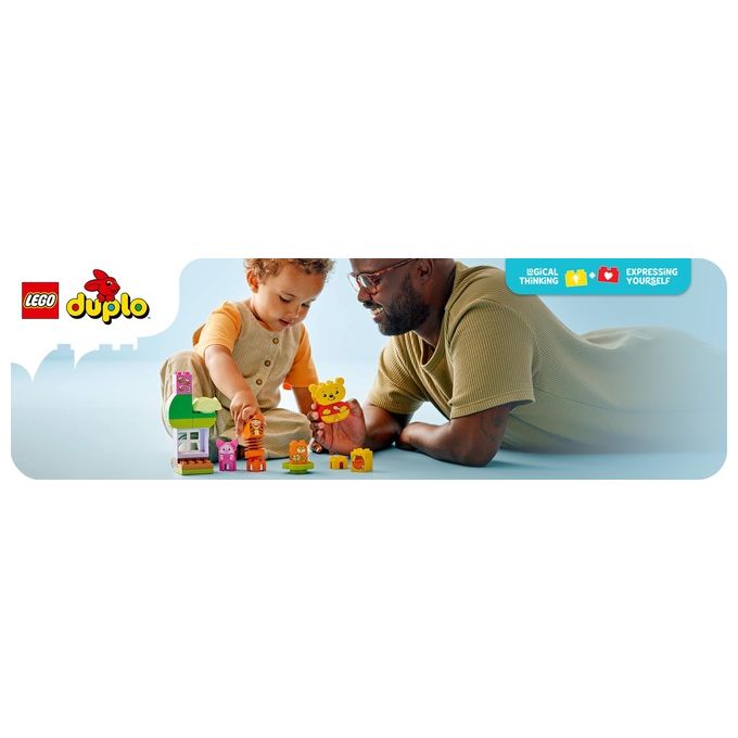 LEGO DUPLO - Disney Festa di Compleanno di Winnie the Pooh - Giocattolo Educativo con Personaggi con Doppio Volto e Casa sull'Albero Giochi Didattici per Bambini e Bambine da 18 Mesi in su - 10457