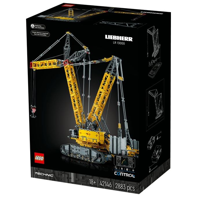 LEGO Technic 42146 Gru Cingolata Liebherr LR 13000, Veicolo da Cantiere Telecomandato con App Control+, Modellismo per Adulti