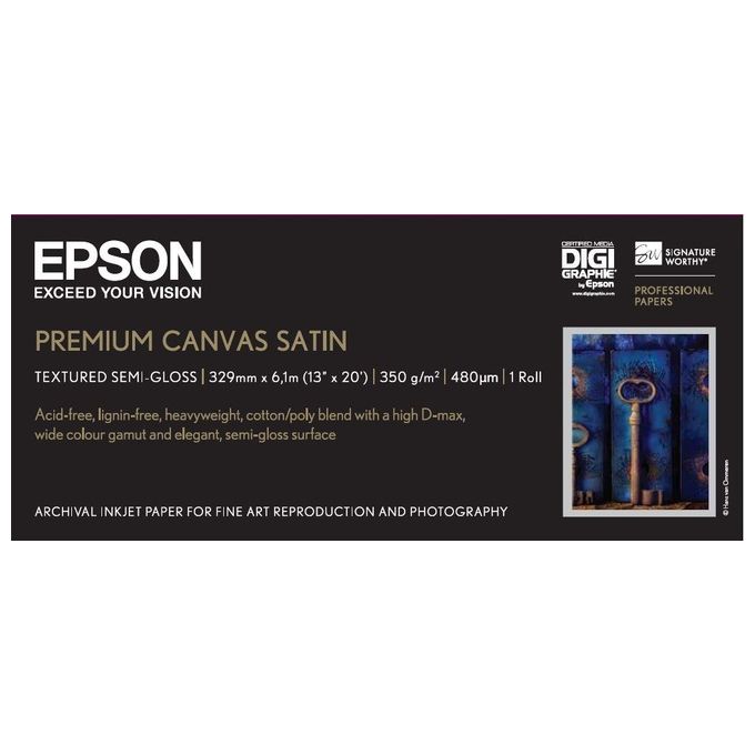 Epson premium canvas satin in rotoli da 33-02cm(a3+)x6m