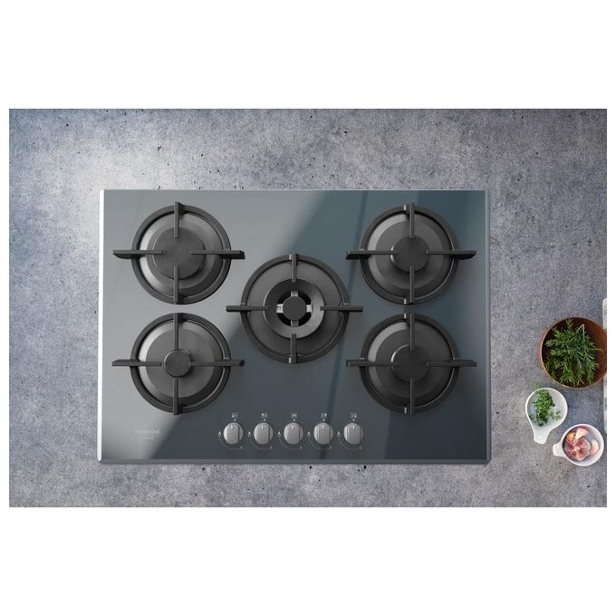 Hotpoint HAGD 72S-ICE Piano Cottura a Gas 5 Zone Griglie in Ghisa 73 cm
