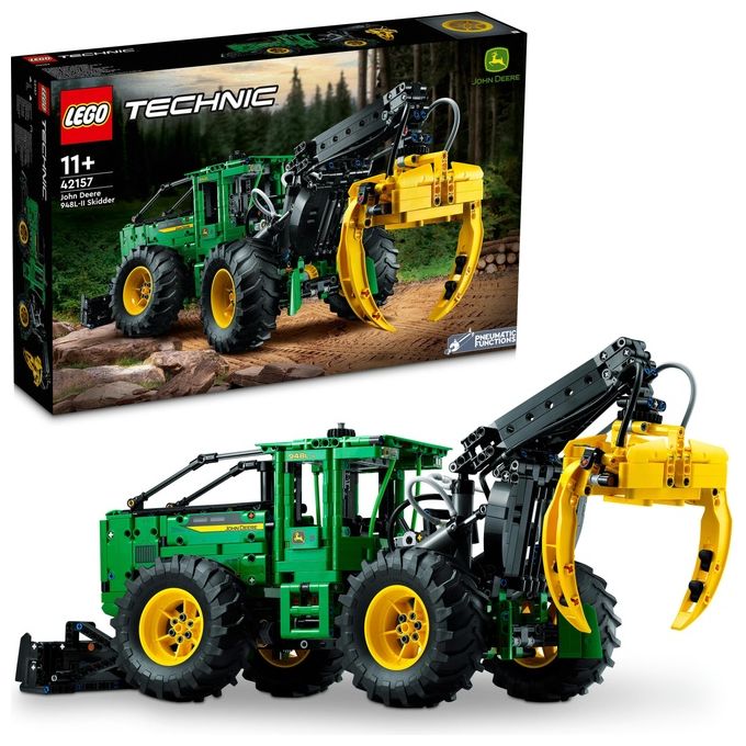 LEGO Technic 42157 Trattore John Deere 948L-II, Modellino da Costruire di Veicolo Giocattolo con Funzioni Pneumatiche e 4WD