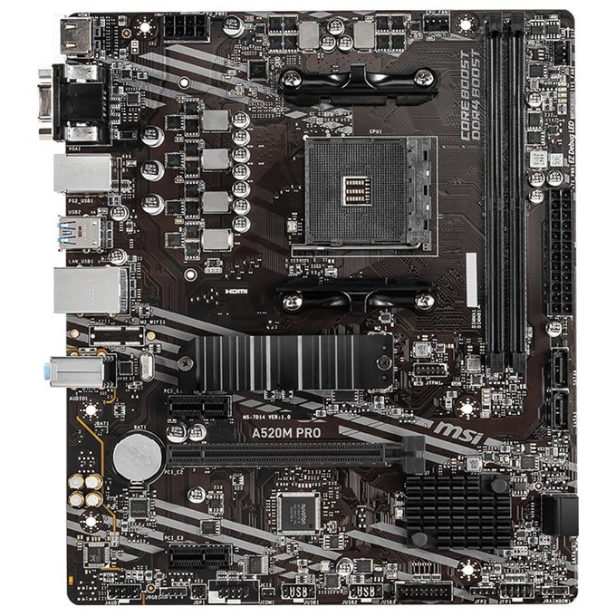 MSI A520M PRO AMD Socket AM4 Motherboard