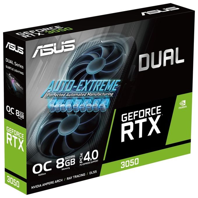 ASUS Dual NVIDIA GeForce RTX 3050 V2 OC Edition Scheda Grafica, 8 GB GDDR6 128-bit 14 Gbps PCIE 4.0, GPU Tweak III, DUAL-RTX3050-O8G-V2