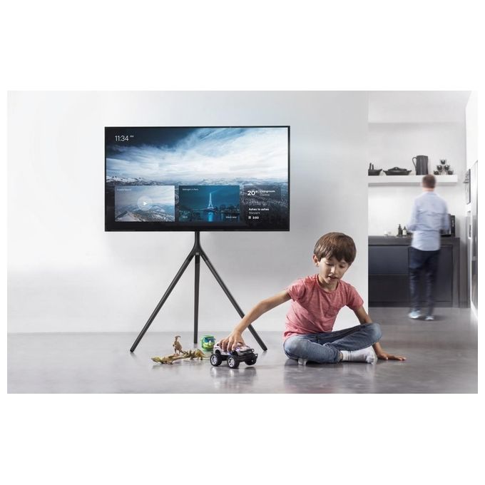 One For All WM7461 Supporto TV a Treppiede in Metallo per TV da 32'' a 65'' con Rotazione 360° e Gestione Cavi colore Titanio Grigio