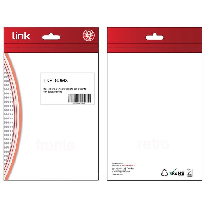 Link Confezione 10 Plug 8 Poli Rj45 Cat 5e Blu Giallo Rosso Verde Nero 2 per Colore
