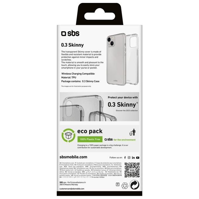 Sbs Cover Skinny per iPhone 15 Trasparente