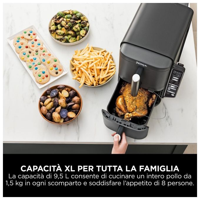 Ninja SL451EU Friggitrice ad aria ninja doublestack 9 5 lt con sonda
