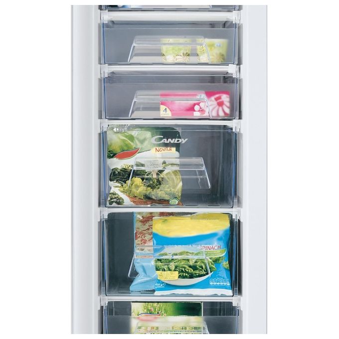 Candy CFFO 3550 E-N Congelatore Monoporta Statico da Incasso Capacita' 200 Litri Classe energetica A+ 9 cassetti trasparenti 177 cm Bianco