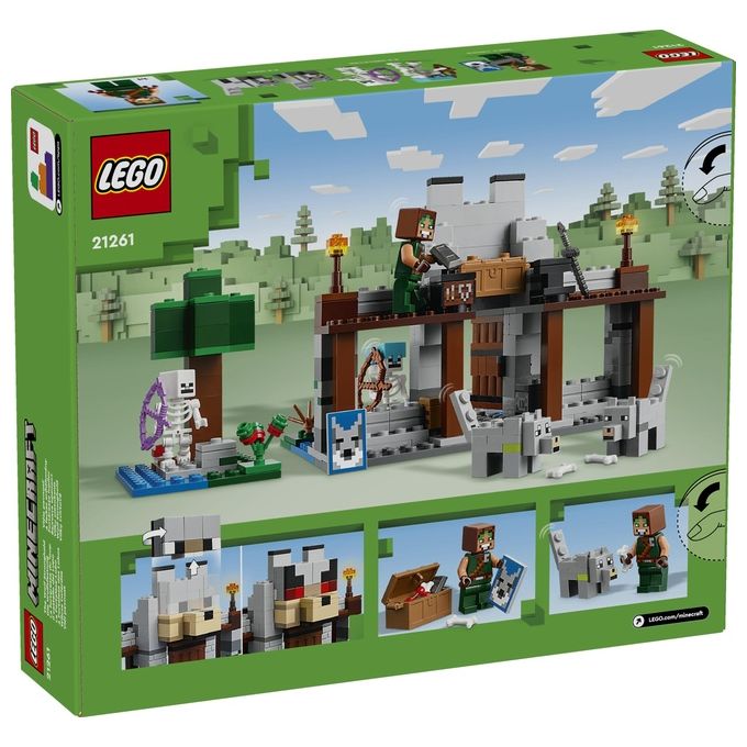LEGO Minecraft Il Castello del Lupo Giocattolo da Costruire con il Personaggio del Domatore 2 Animali e 2 Scheletri con Armi Giochi di Ruolo per Bambini e Bambine da 8 Anni in su Idea Regalo 21261