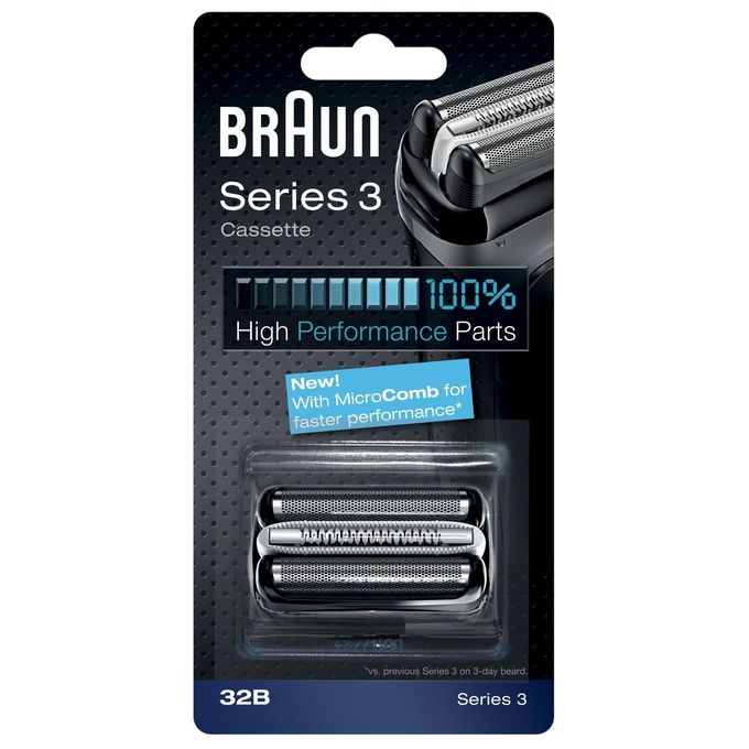 Braun 32B Testina di Ricambio Compatibile con i Rasoi della Serie 3 Nero