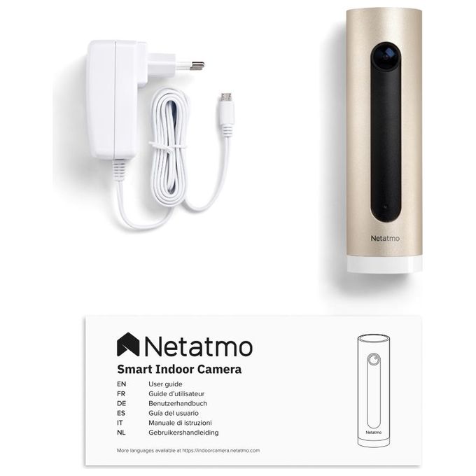 Netatmo Telecamera di sorveglianza interna intelligente, WIFI, rilevamento del movimento, visione notturna, nessun abbonamento, NSC01-EU