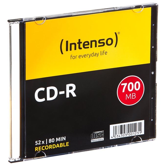 Intenso Cd-R 700Mb 80 M.52x Slim Case 10 Pezzi