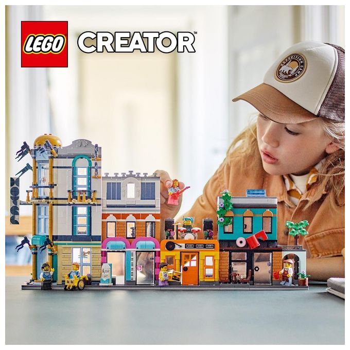 LEGO Creator 3in1 31141 Strada Principale, Grattacielo Art Déco o Strada del Mercato, Kit Modellismo per Costruzioni Creative