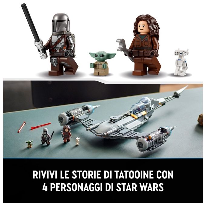 LEGO Star Wars 75325 Starfighter N-1 del Mandaloriano, Personaggi Peli Motto, Droide BD e Baby Yoda, Giocattolo Costruibile