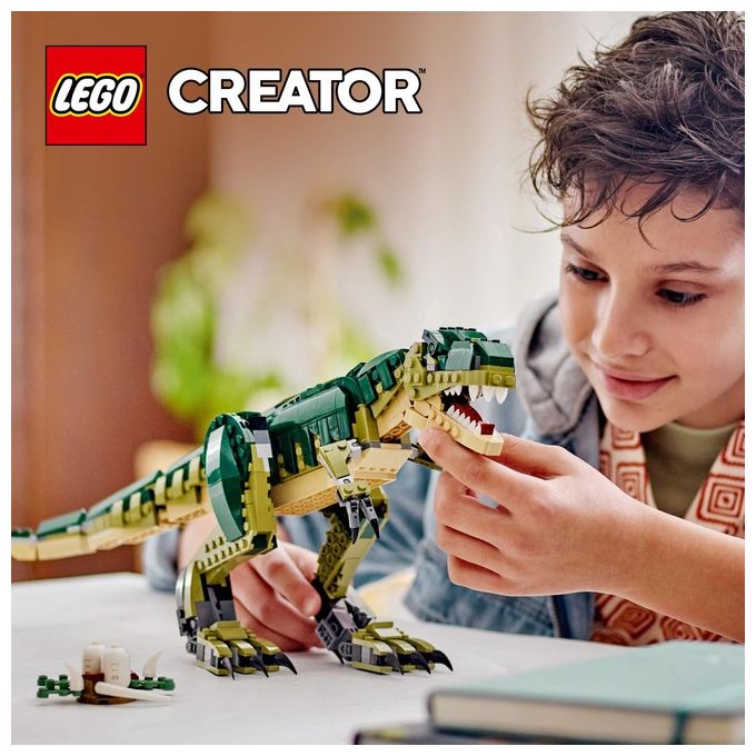 LEGO Creator 3 in 1 T. Rex Dinosauro Giocattolo Trasformabile in 3 Modellini Snodabili come Triceratopo e Pterodattilo Giochi per Bambini e Bambine da 9 Anni Idea Regalo di Compleanno 31151