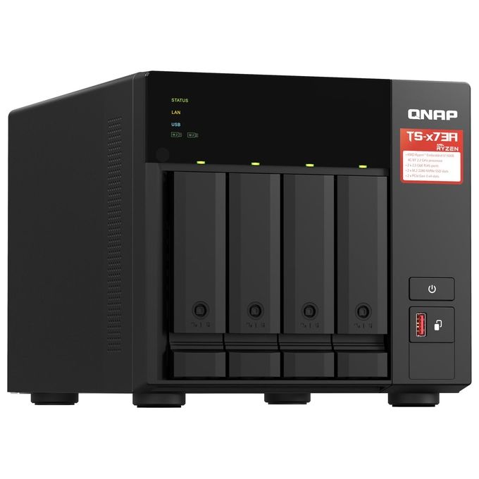 Qnap TS-473A NAS Tower Collegamento Ethernet LAN Nero V1500B