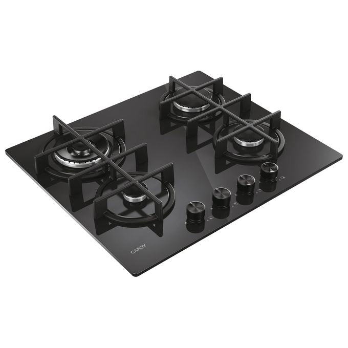 Candy Moderna CVG6BR4WTB Piano Cottura Nero da Incasso 60cm Gas 4 Fornelli