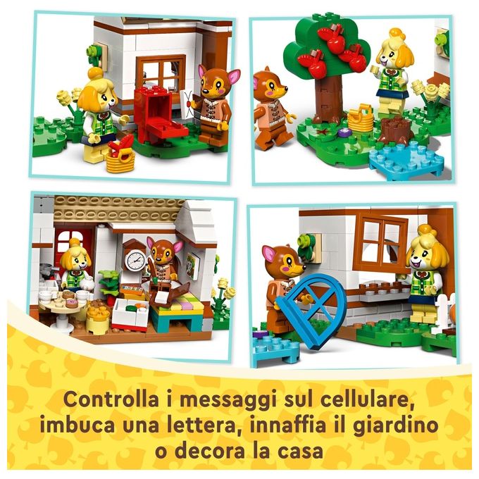 LEGO 77049 Animal Crossing – Isabelle’s House Visit, Set da Costruzione 389 Pezzi con 2 Minifigure, Eta' 6+