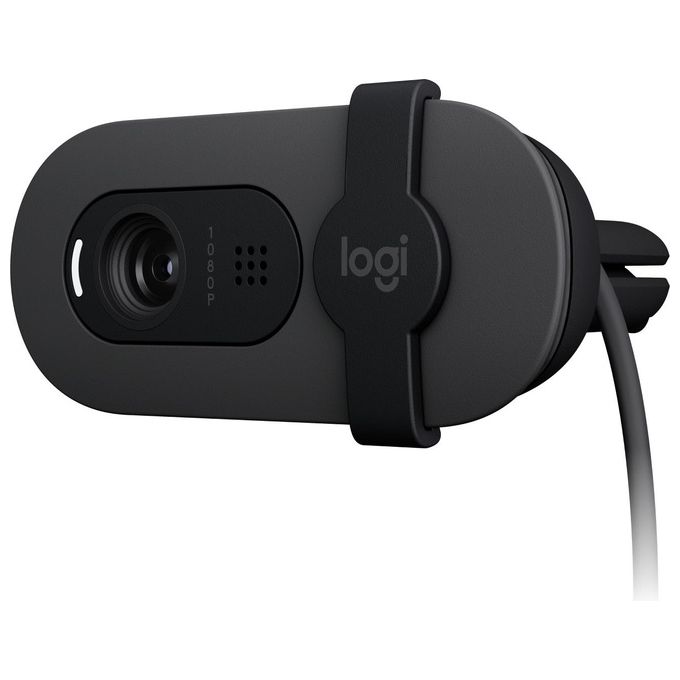 Logitech Brio 105 webcam professionale Full HD 1080p con correzione automatica illuminazione USB-A copriobiettivo configurazione facile compatibile con Windows macOS ChromeOS - Grafite