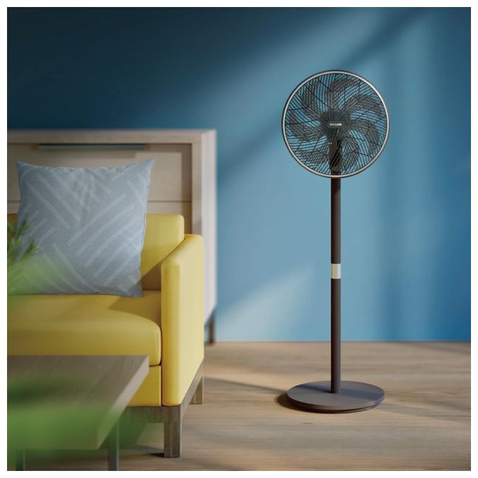 Philips Ventilatore a Piantana da Terra 7 Pale Diametro 40 cm Auto Oscillante 3 Velocita' con Timer colore Grafite
