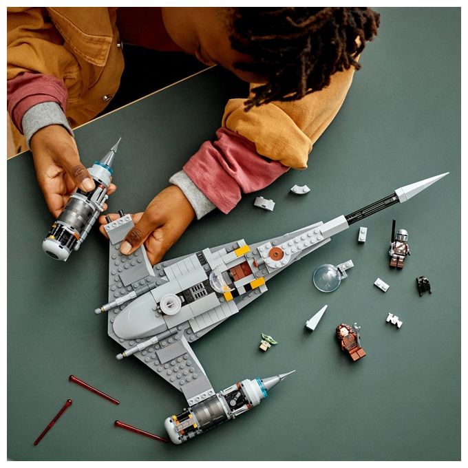 LEGO Star Wars 75325 Starfighter N-1 del Mandaloriano, Personaggi Peli Motto, Droide BD e Baby Yoda, Giocattolo Costruibile