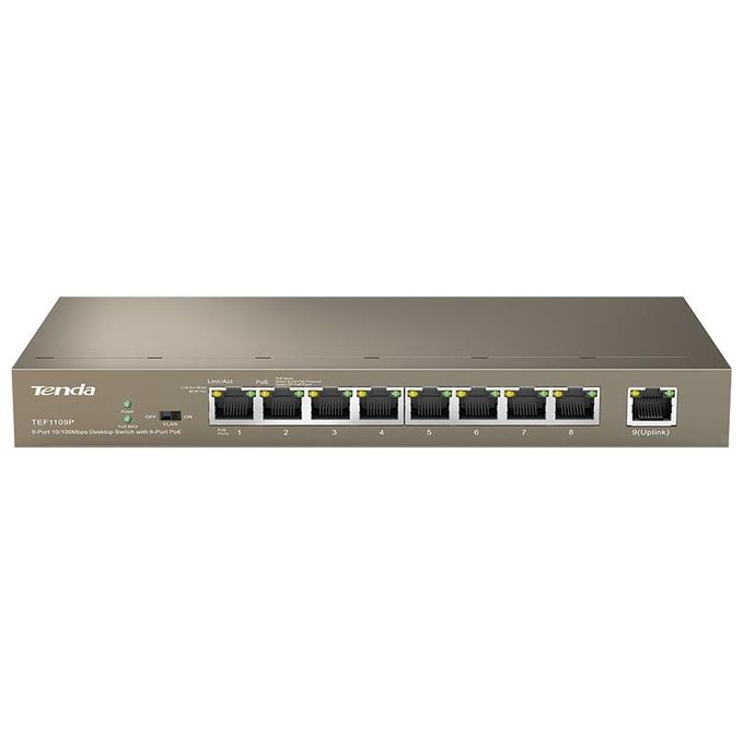 Tenda Switch 9p lan 10-100m Desktop 8porte poe- Metallo Garanzia 3 anni