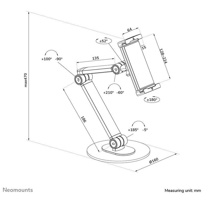 Neomounts by Newstar Supporto Universale per Tablet da 4.7-12.9'' Nero