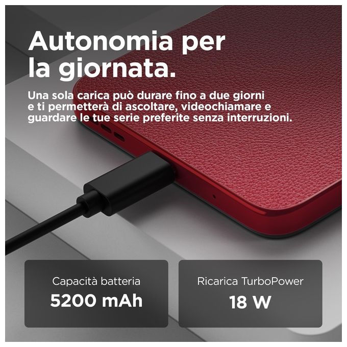 Motorola Moto G05, 256GB, 4GB RAM, Rosso, Doppia SIM, Display 6.67'', Android 15
