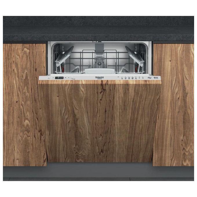 Hotpoint HI 5030 W Lavastoviglie da incasso a Scomparsa Totale 14 Coperti Classe energetica D 14 programmi Motore Inverter Terzo cesto 60 cm Argento