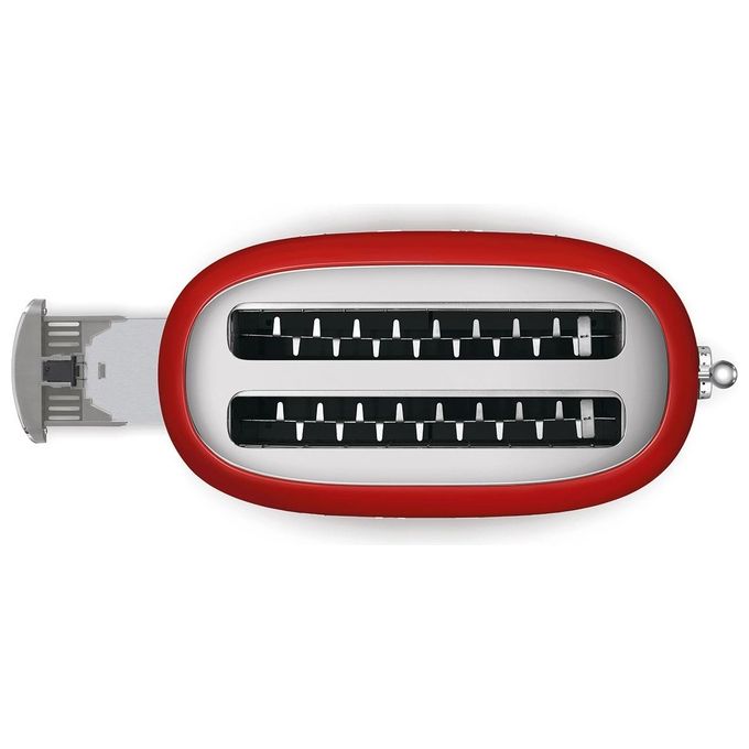 Smeg TSF02RDEU Estetica 50's Style Tostapane 4 Fette 6 Livelli di Doratura Rosso