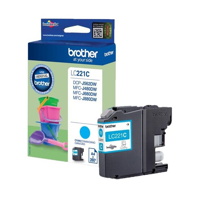 Brother lc-221c ciano 260pp per mfc-j4420dw mfc-j4620dw