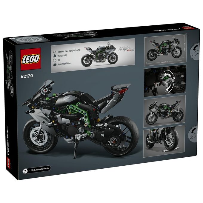 LEGO Technic 42170 Motocicletta Kawasaki Ninja H2R, Giochi per Bambini 10+, Modellino di Moto Giocattolo in Scala da Costruire
