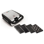 Tefal SW 854 D Snack Collection Tostapane per Waffle e Sandwich 700W Nero-Acciaio Inossidabile