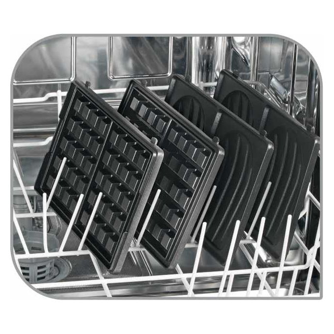 Tefal SW 854 D Snack Collection Tostapane per Waffle e Sandwich 700W Nero-Acciaio Inossidabile