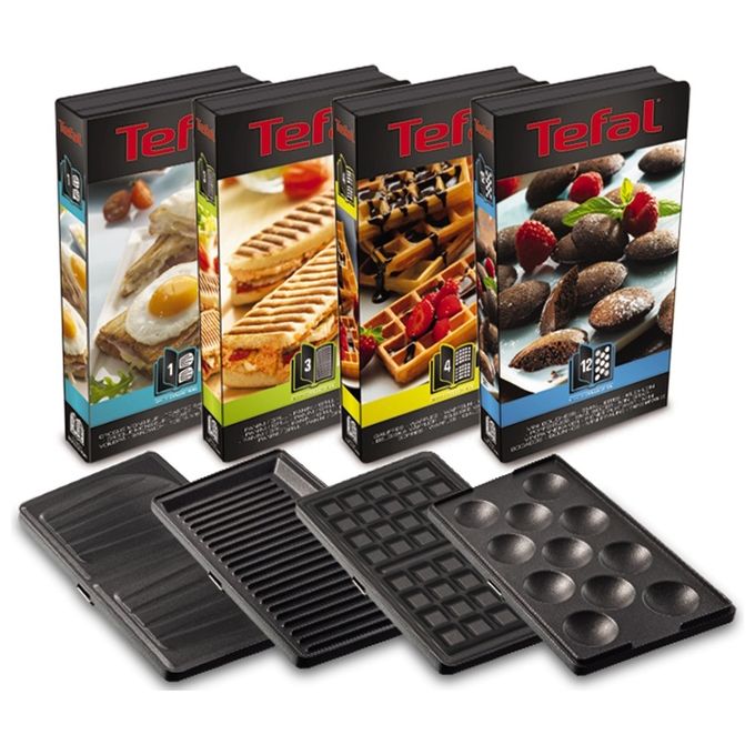Tefal SW 854 D Snack Collection Tostapane per Waffle e Sandwich 700W Nero-Acciaio Inossidabile