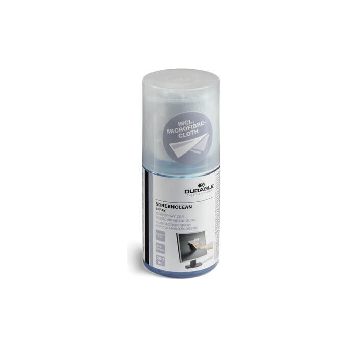 Durable SCREENCLEAN SPRAY 200ml Pump Action Spray  Cloth