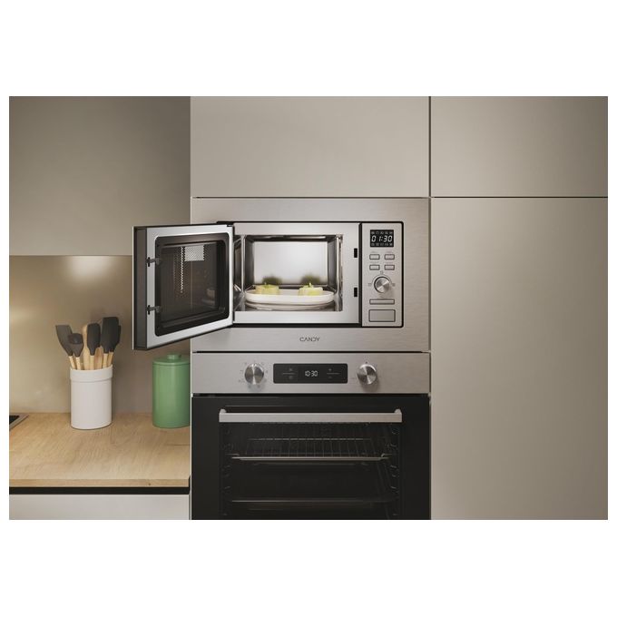Candy CA20FMW7NG Forno a Microonde da incasso Wave 600 Inox Framed 13 programmi di cottura automatici 20 Litri 1000 W