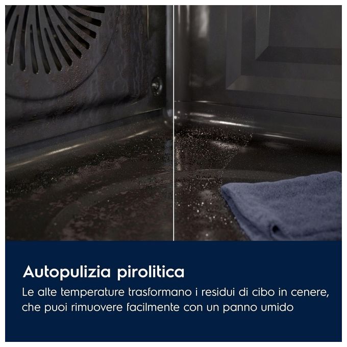 Electrolux KOFDP76X Forno da incasso elettrico Multifunzione Pirolitico 72 Litri Cottura Multilivello Classe A+