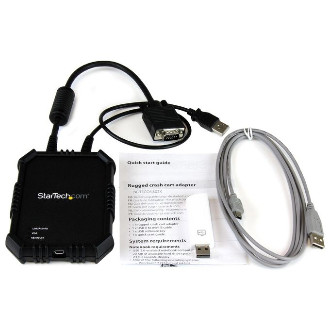 Startech.com Adattatore crash cart portatile per PC con alloggiamento antiurto - Console KVM USB con trasferimento di file e Acquisizione Video