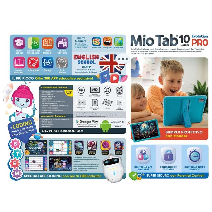 Lisciani Tablet Hi Tech Mio Tab Evolution Pro 10