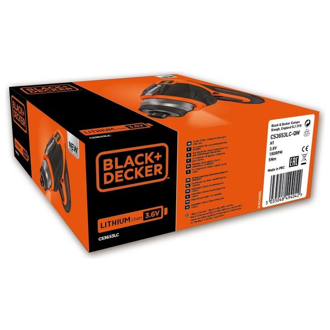 Black+Decker Svitavvita a Batteria con Impugnatura Orientabile 3.6V Litio 1.5Ah